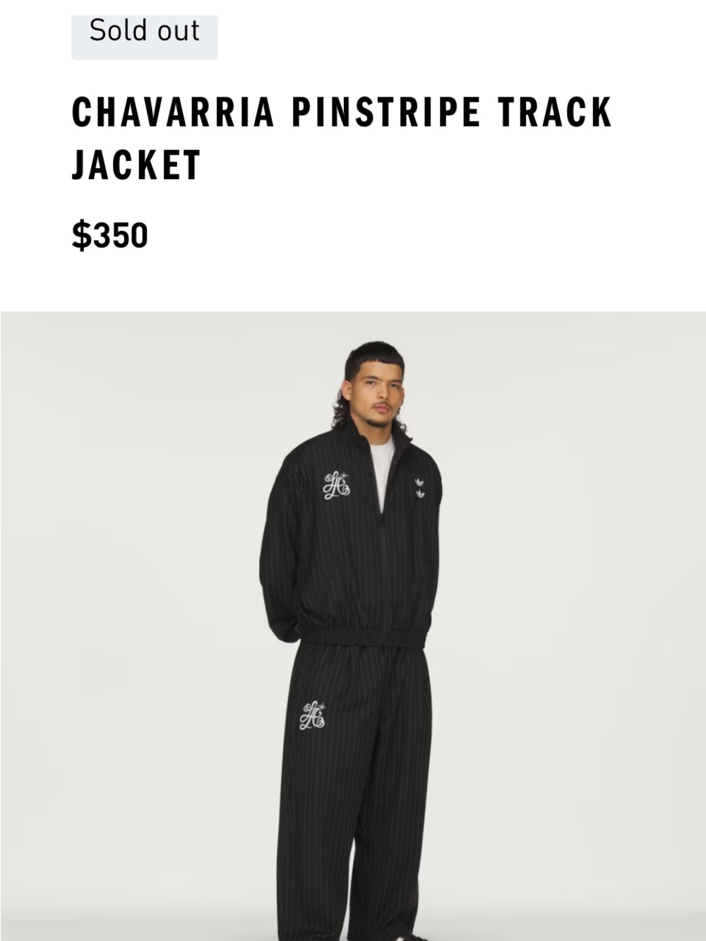 Willy Chavarria Black Pinstripe Track Jacket